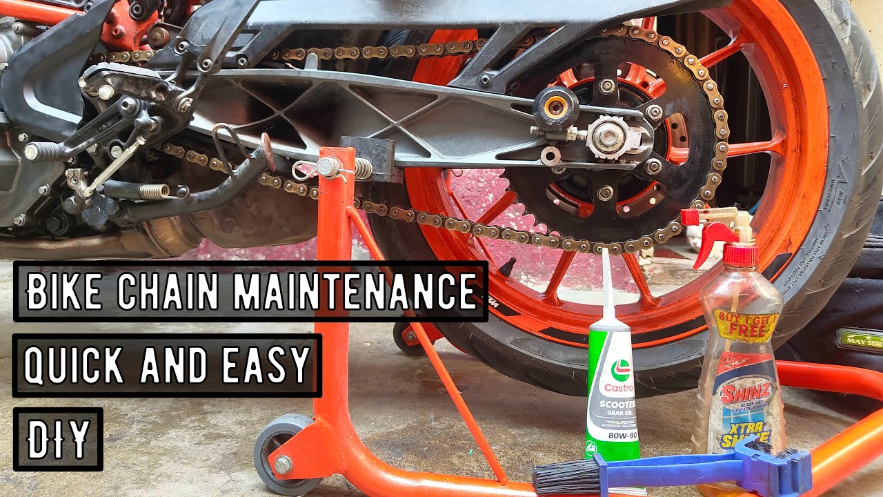 BIKE CHAIN MAINTENANCE | CLEANING AND LUBING | KTM DUKE 390 