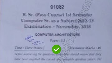 [2018] Mdu Bsc 1st Sem Computer Architecture Question Paper #MduQuestionPaper