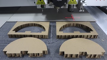 Cutting Honeycomb Cardboard with AMOR CNC Oscillating Knife Cutting Machine
