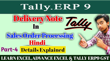 Delivery Note In Sales Order Processing In Tally ERP9 GST Hindi