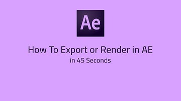 Render  in After effects in 45 seconds