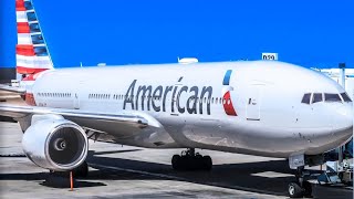 Awesome crosswind landing American Airlines Boeing 777 at Oakland Airport