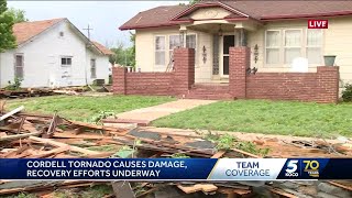 Assessing tornado damage in Cordell