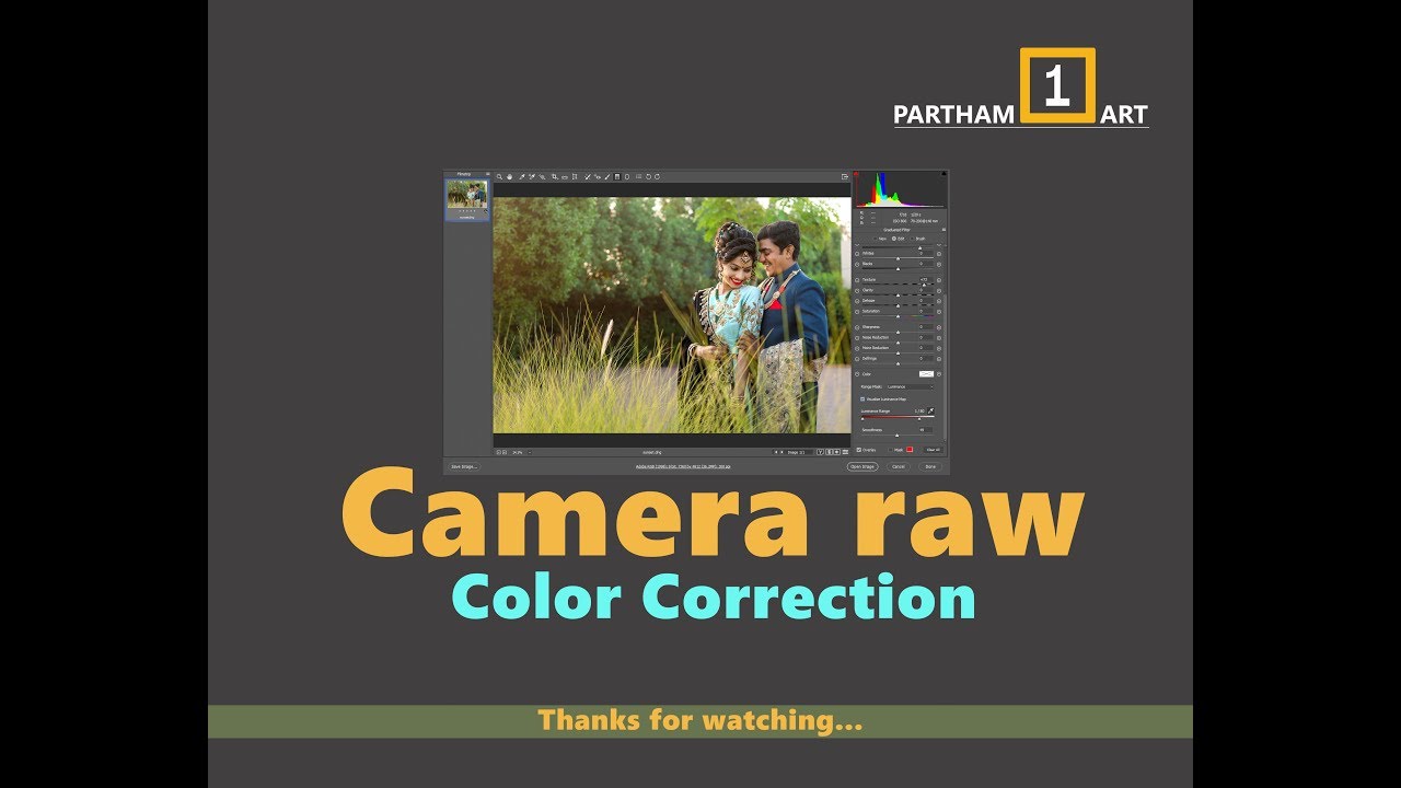how to color correction in camera raw - YouTube
