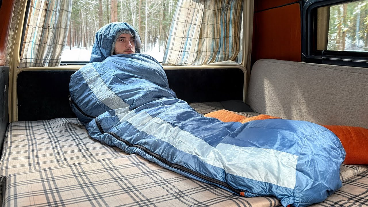 Car Winter Camping: Sleeping in a Car & Staying Warm in Winter |  Van Life, ASMR