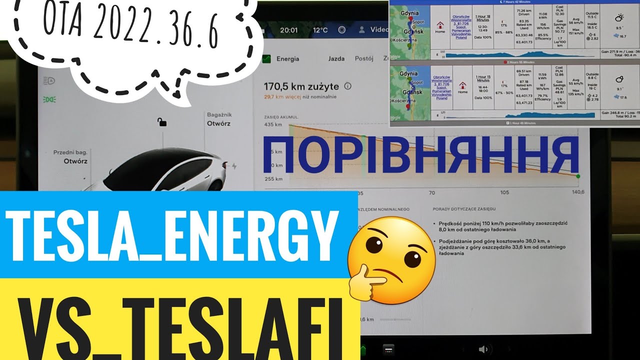 Tesla 2022.36.6 застосунок Енергія vs. TeslaFi - YouTube