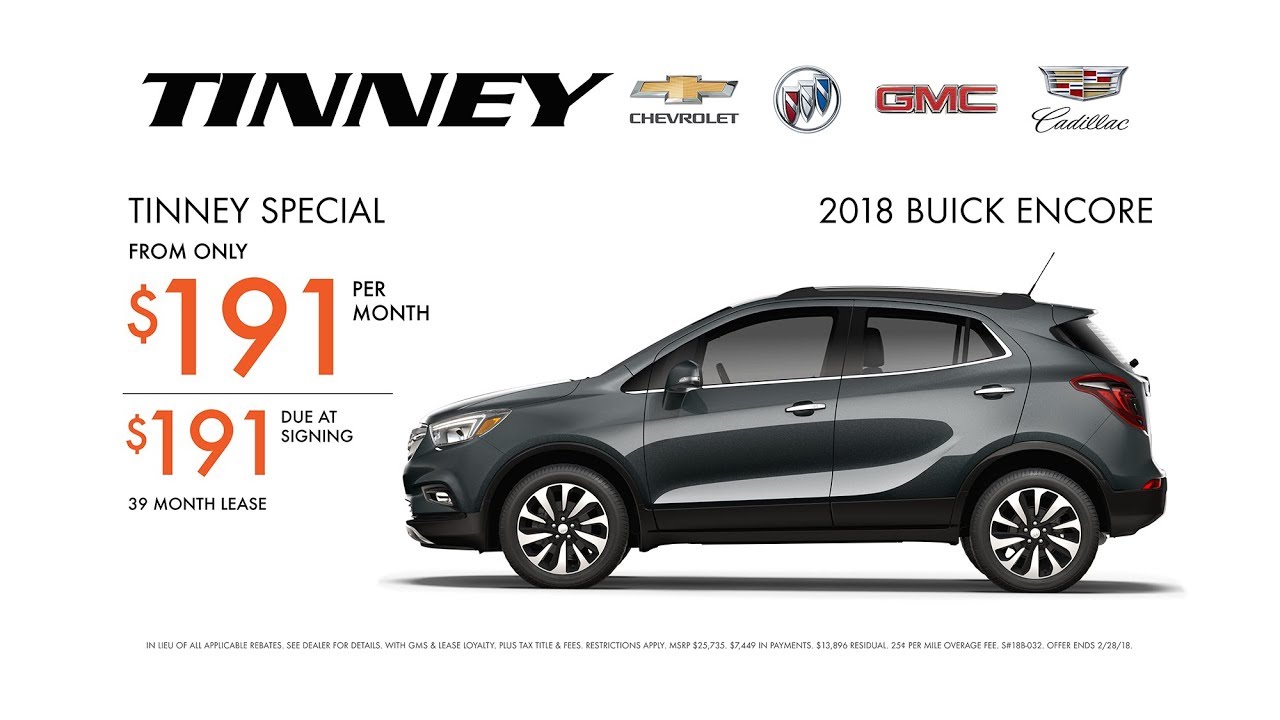 2018 Buick Encore Lease Rebates And Incentives Tinney Automotive 