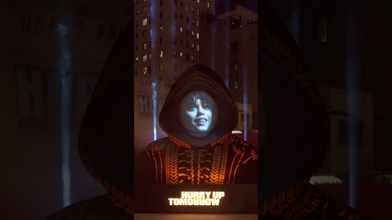 THE #HURRYUPTOMORROW MIRROR INSTALLATION ON HOLLYWOOD & VINE.