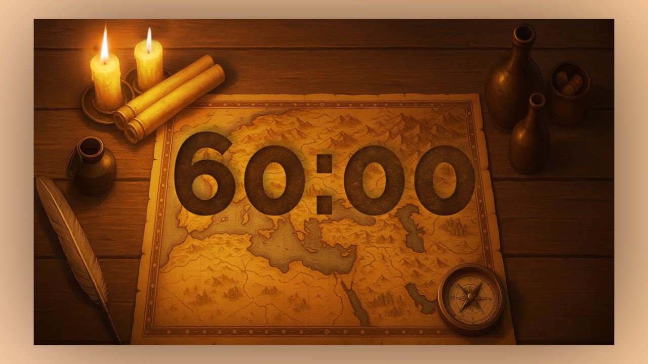 60‑Minute Countdown Timer on a Vintage Map Adventure