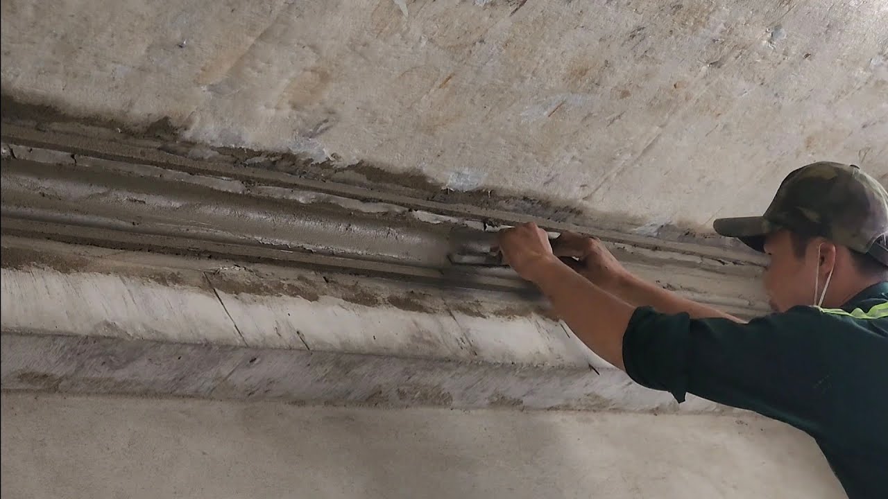 quá trình đắp phào chỉ trần nhà #704 Construction of... - youtube