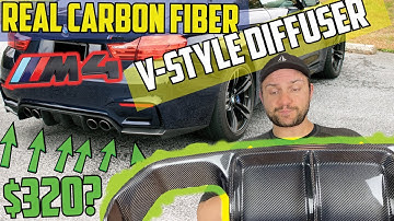 BMW M4 Carbon Fiber V-Style Rear diffuser for $320? Install and Review. (Fit