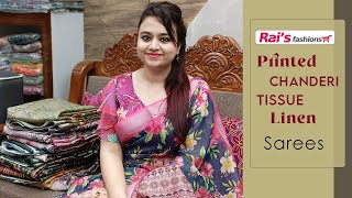 Printed Chanderi Tissue Linen Sarees Collection 16Rsq