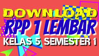 DOWNLOAD RPP 1 LEMBAR | Kelas 5 Semester 1