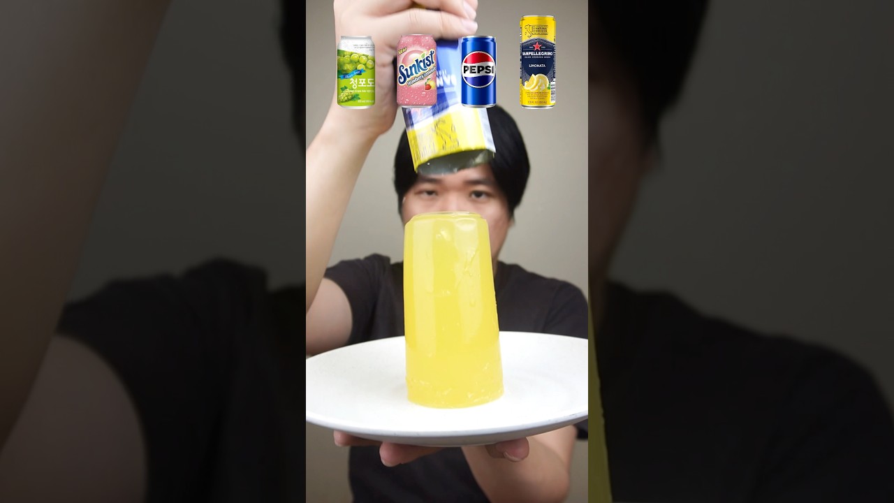 EATING JELLY FROM VARIOUS SODA DRINK 