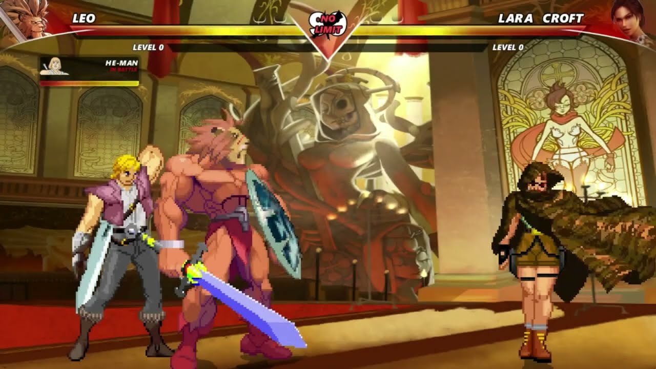 LARA CROFT VS DOUBLE SHIN AKUMA VS HE-MAN & LEO : HARDEST LEVEL EPIC FIGHT