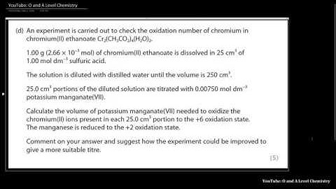 Experiment to find the oxidation number of Chromium (II) 🤔