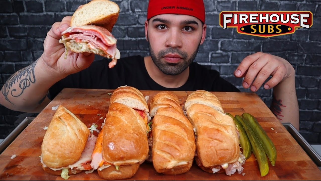 FIRST TIME TRYING FIREHOUSE SUBS ASMR MUKBANG