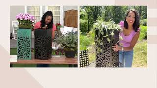 Garden Reflections Illuminated Iron Plant Stand Column on QVC