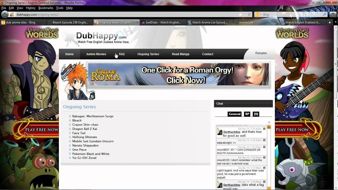 Anime English dubbed sites 2012 - Best of the Best - done for a viewer's  desire to see dubbed anime - YouTube