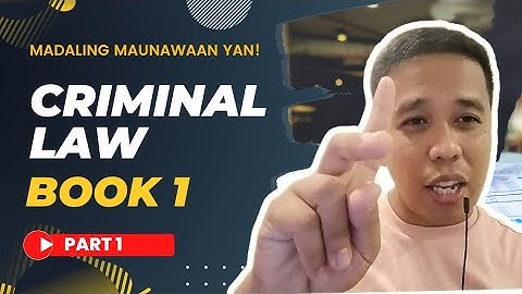 Criminal Law Book 1 | Part One