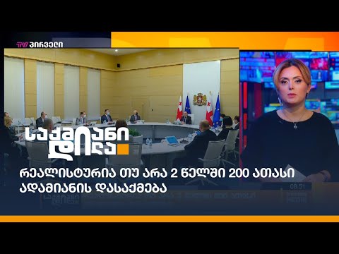 რეალისტურია თუ არა 2 წელში 200 ათასი ადამიანის დასაქმება?