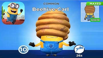Minion rush Beehive Carl minon costume COMMON upgrade 1 to MAXED gameplay walkthrough android ios