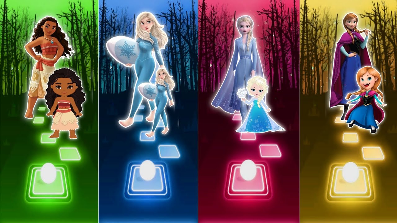 FROZEN 3 Elsa Vs FROZEN 3 Anna - Tiles Hop & Dancing Road! Let It Go | Love Is An Open Door|Tiles