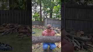 new kind of outdoor workout #woodsplitting #woodcutting... #Shorts #derrickhenrygym