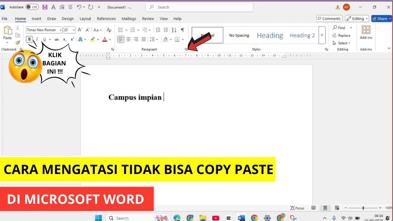 Cara Mengatasi Tidak Bisa Copy Paste di Microsoft Word yang Benar - YouTube