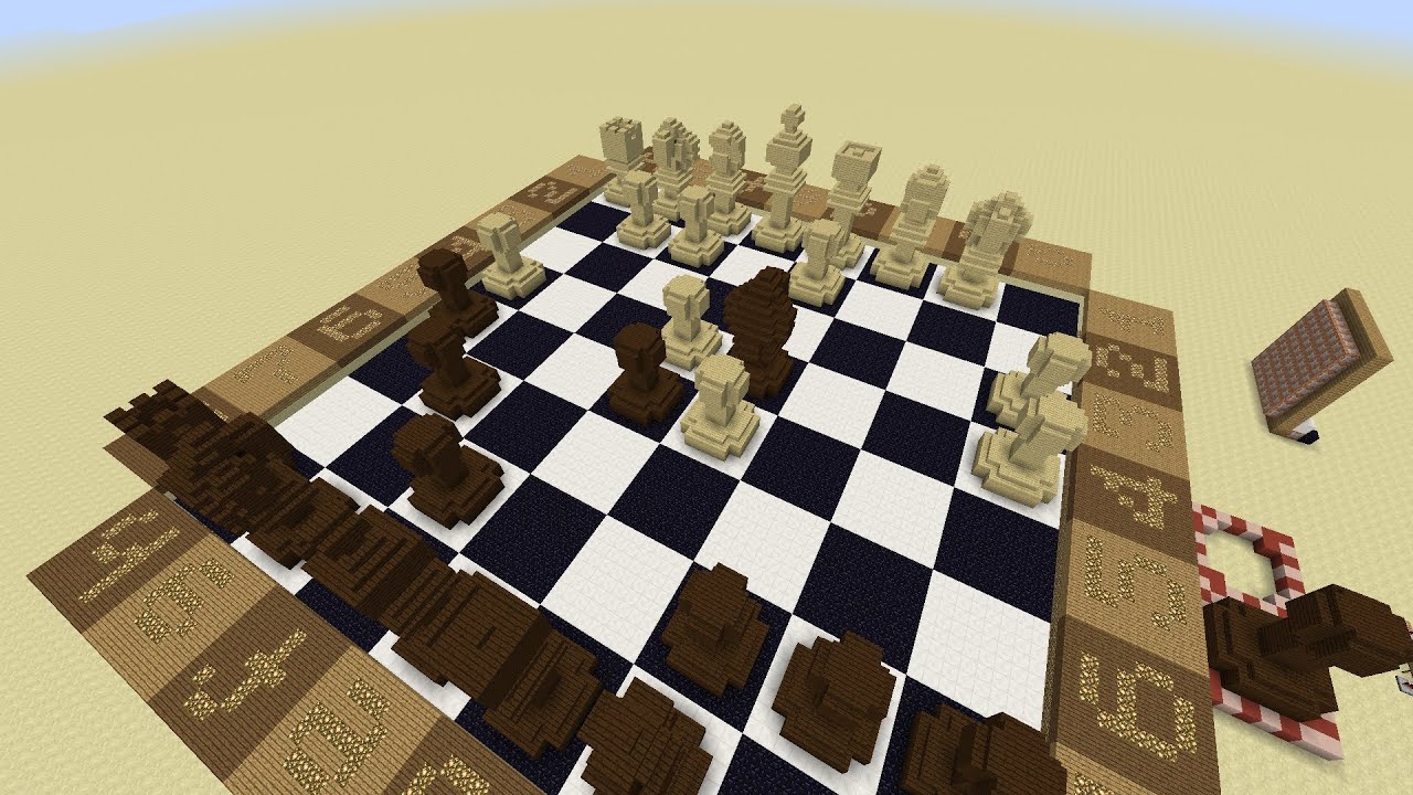 Minecraft Redditor creates a playable chess board in the game