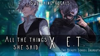 ◤Nightcore◢ ↬ All the things she said ✗ E.T. [Switching Vocals | MASHUP]