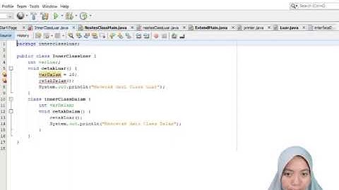 Nested Class dan Package program Java atas Nama  Cinta Ayu Wandira dengan Nim 21650189 Kelas E