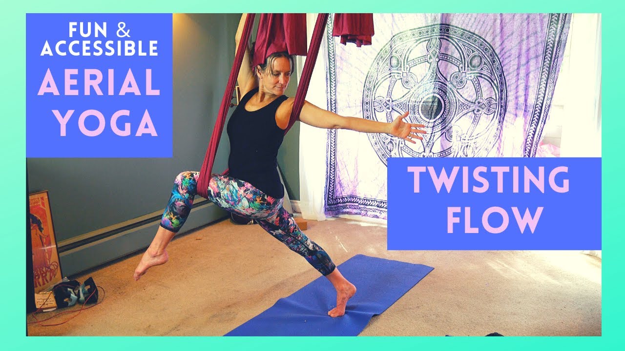 Aerial Yoga Sequence Twisty flow YouTube