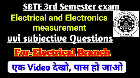 #SBTE Electrical and Electronics Measurement || 3rd Semester exam 2023|| @strugglegyanpoint