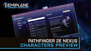 Community Countdown - Pathfinder NEXUS Character Tools Preview