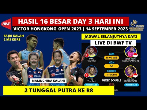 Hasil Hong Kong Open 2023 Hari ini Day 3/R16: Jojo &amp; Ginting Menang! | Hongkong Open 2023