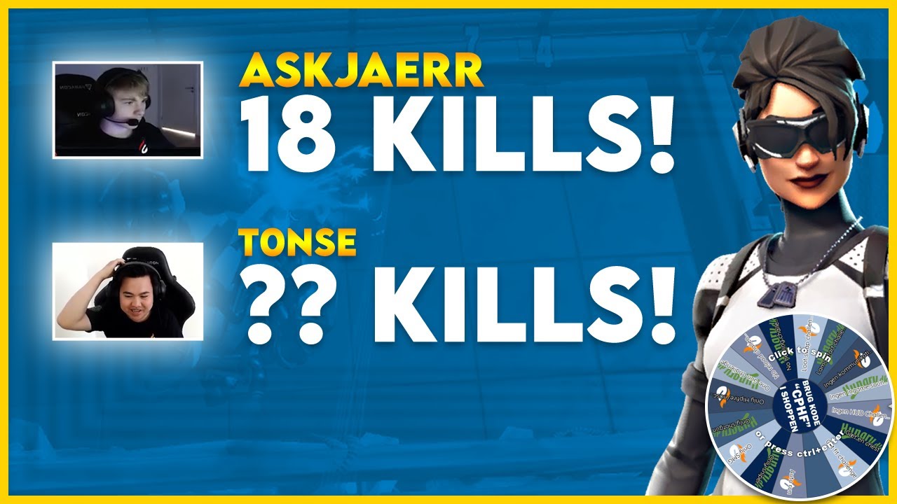 “ASKJAERR & T0NSE LAVER 20 BOMB?!” - Hungry Spin the Wheel Challenge [Fortnite] 
