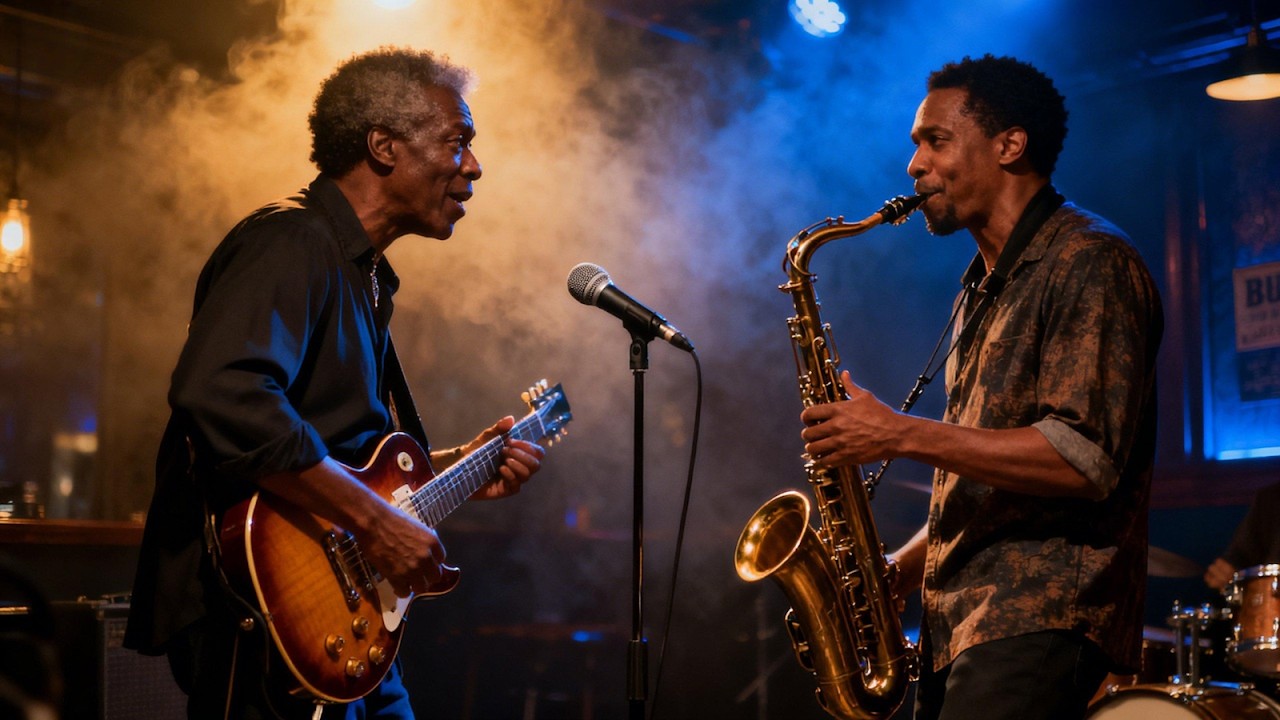 When Guitar Meets Sax – Blues Jam Session