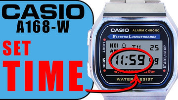 Casio A168 W How to set the Time in 1 minute 4k