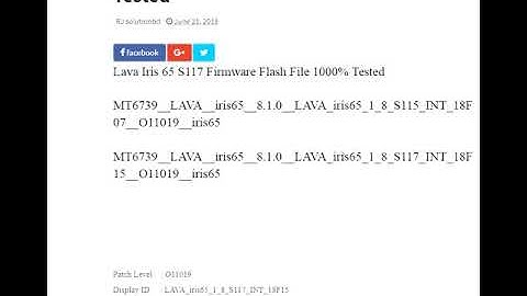 Lava Iris 65 Firmware Flash File 1000% Tested