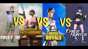 Free Fire Vs Pubg Vs Fortnite Vs Cyber hunter all dances and all emotes