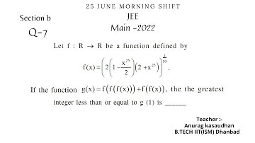 JEE main 2022:- 25 June shift-1 Math paper section b (Q 7) solution | #jeemain2022 #projecteducation