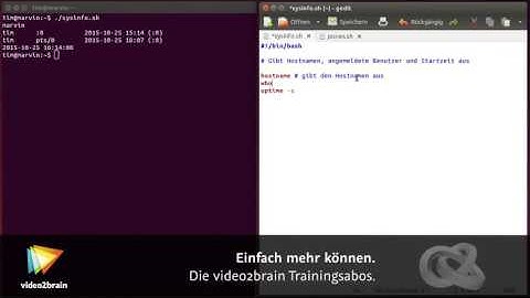 Shell-Programmierung – Grundlagen Tutorial: Kommentare |video2brain.com