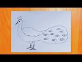 Kolay tavus kuşu çizim 🦚 How to draw a peacock #peacock 