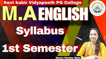 M.A English Syllabus 1 Semester 2025-26 By Renoo Pandey