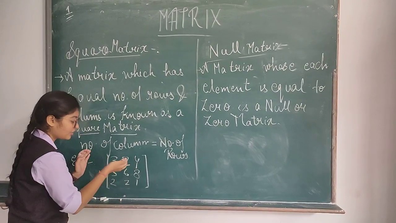 Types Of Matrices Part 1 YouTube
