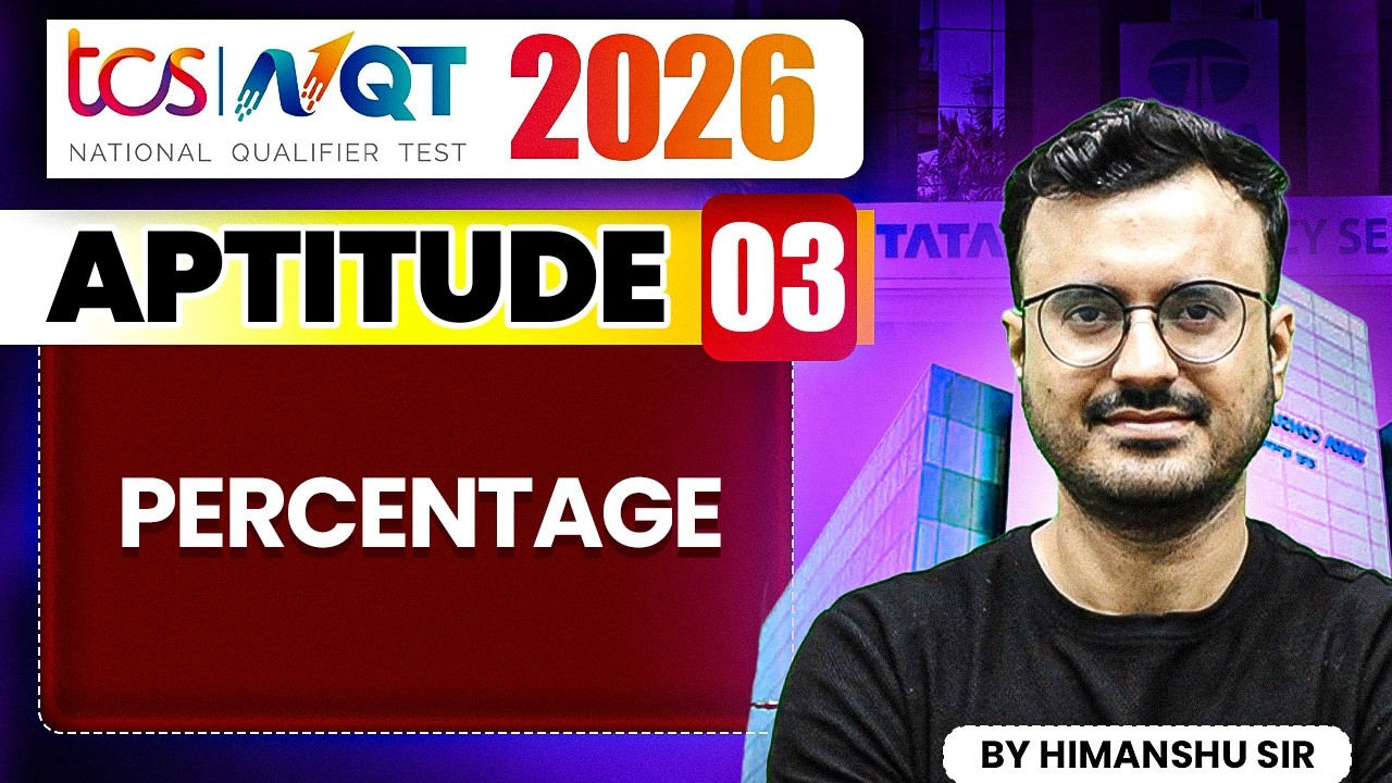 TCS NQT 2026 | Aptitude 03 | Percentage | TCS NQT Preparation