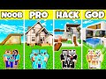 Minecraft: New Village House Build Challenge - Noob Vs Pro vs Hacker Vs God