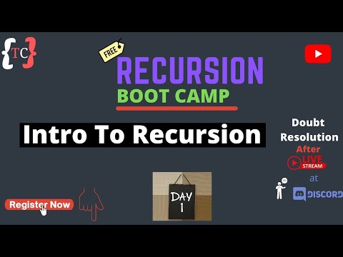 Recursion Bootcamp 🔥🔥 | Day -1 Intro to Recursion | Techies Code |