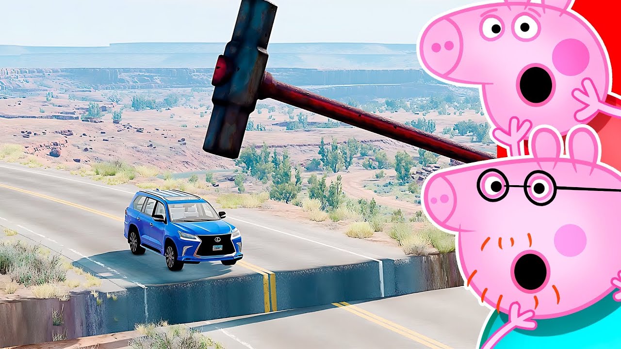 Reacting To Cars vs GIANT HAMMERS!! (BeamNG Drive)